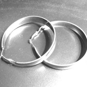 Large Silver Hoop Earrings NWOT 3/$15